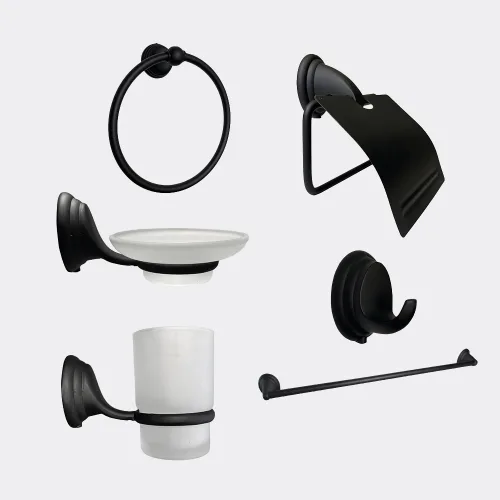 Kubel Set Bano ROMA 6 negro Set Roma completo 2.webp