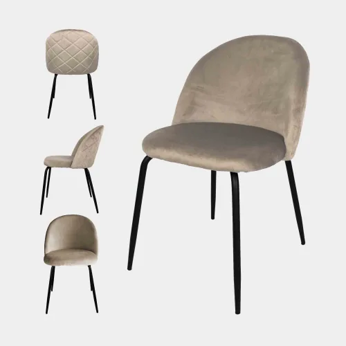 Virke Silla Velvet Beige y negro x4.webp