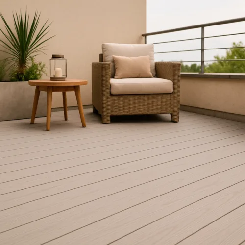 Harte Flooring deck wpc coextrusion beigeNA mockup