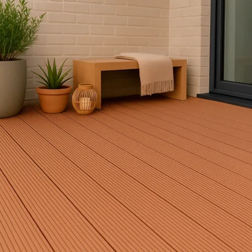 Harte Flooring deck wpc rayado marronclaro mockup