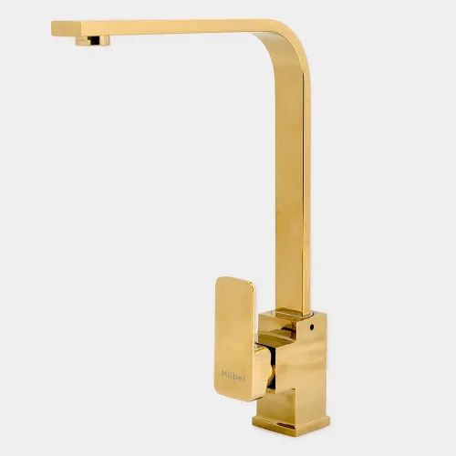 Kubel Griferia cuello curvo plano dorada 14 Gris.webp