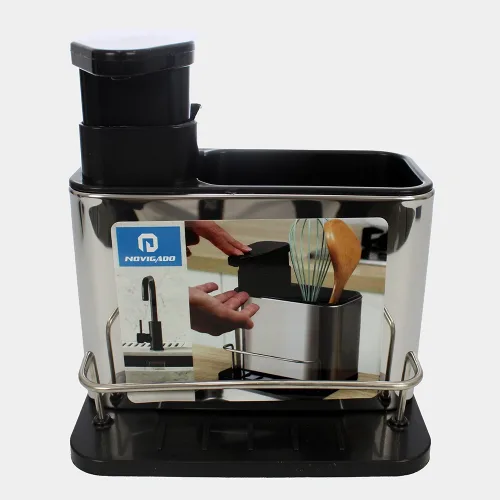 Tase Escurridor de cubiertos c jabonera Cleanrack 7292 gris.webp