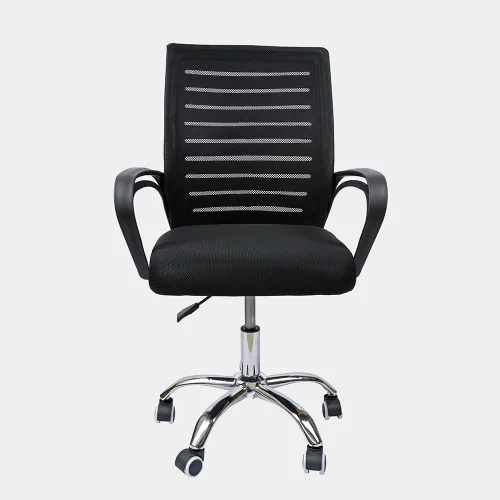 Virke silla oficina Mesh Rayada Negra8 Gris.webp